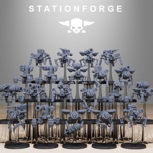 Scavenger Modular Drones (Set of 10) + Base(s) by Station Forge Miniatures - Mechanicus | Mars Tech Priests | Machine Cult | Grimdark Future