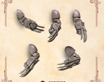 Artigli dei Signori Cremisi (Set di 5) 16K / 24K UHD di Greytide Studios Conversion Bits / Araldi / Cavalieri Spaziali / Grimdark Tabletop