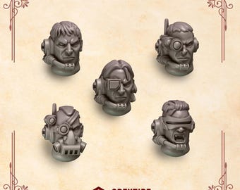 Cabezas de Crimson Lord Rangers 16K / 24K UHD de Greytide Studios Conversion Bits / Heralds / Space Knights / Grimdark Tabletop Wargaming