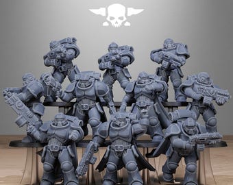 Socratis Brutes + Base(s) (Set of 10) 12K | 16K UHD by StationForge Miniatures - Grimdark Future | Sci-Fi Knights | Space Templar