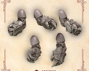 Crimson Lords Fists Ver.1 (Lote de 5) 16K / 24K UHD de Greytide Studios Conversion Bits / Heralds / Space Knights / Grimdark Tabletop
