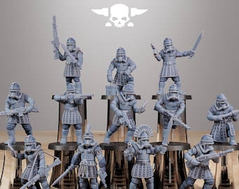 GrimGuard Vexilatio (set di 12) + base/i Stampe 16K / 12K UHD di StationForge / Guerra di trincea / Fanteria ribelle / Templare della Guardia del Vuoto