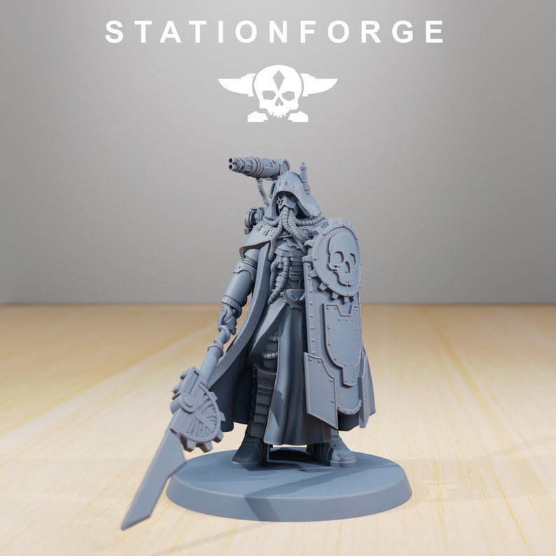 Legionario carroñero / Mars Tech Priest / Legion Lord Commander / Mech Humanoid Spearman / Impresión de resina de alto detalle de 8k por Station Forge imagen 1