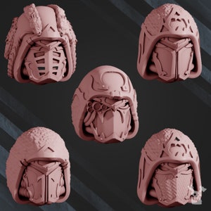 5 Alpha & Omega Helmet Heads (Set of 5) | OFFICIAL PREMIUM 8K RESOLUTION Miniatures by Dakka Dakka Miniatures