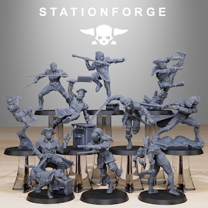 GrimCorp Jesters (Set of 10) + Base(s) 16K | 12K UHD Prints by StationForge Miniatures | Imperium | Agents | Inquisitors | Rogue Trader