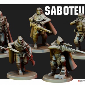 Saboteadores (5 modelos) + Base(s) de Red Pilgrim Miniatures - / Grimdark Future / Sci-fi / Guardsmen / PMC Snipers / Rifelmen / Veterans /