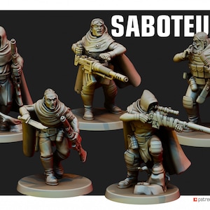 Saboteadores (5 modelos) + Base(s) de Red Pilgrim Miniatures - / Grimdark Future / Sci-fi / Guardsmen / PMC Snipers / Rifelmen / Veterans /