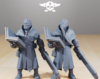 GrimGuard Priest - | Heilige Anbetung Ammo Kettensäge Kultist Devout Anbeter Deutsch | Grimmdark Zukunft | 8k High Detail Druck von Station Forge