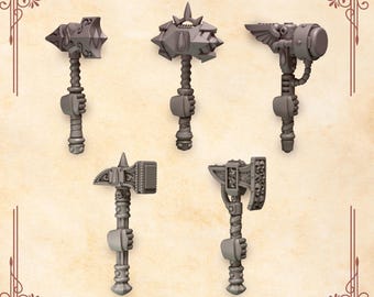 Crimson Lords Hämmer (5er Set) 16K | 24K UHD von Greytide Studios Umwandlung Bits |  Herolde | Raum Ritter | Grimmrot Tabletop