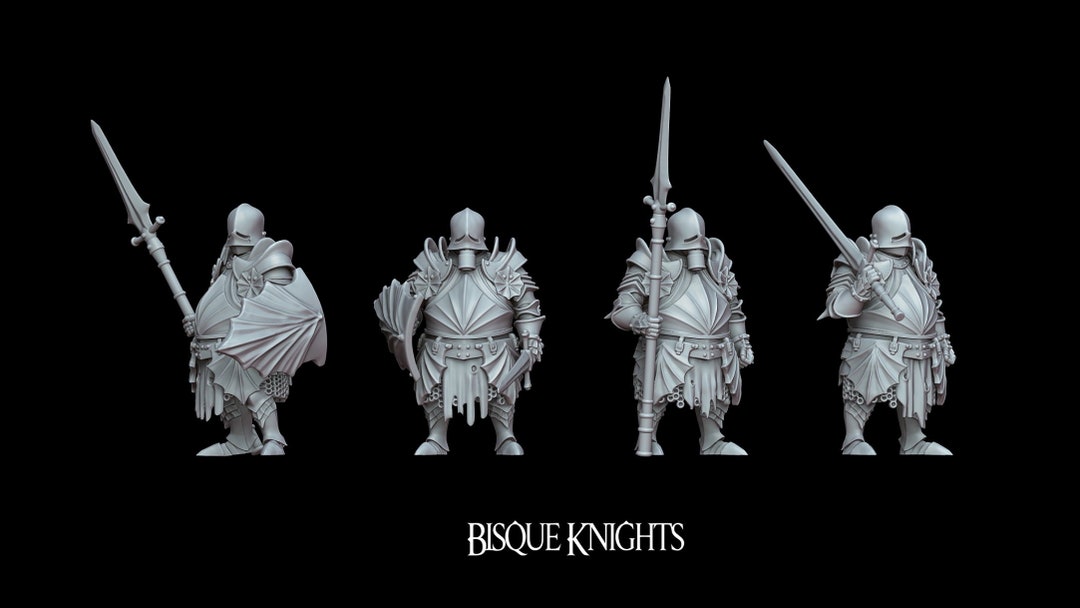 Bisque Knights Flade Knights Saint Decent Resin Miniature Etsy