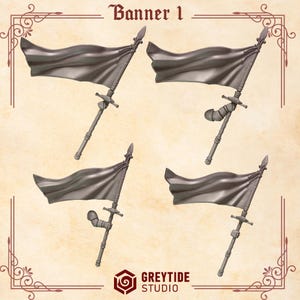 Crimson Lords Banner (Set of 4) 16K | 24K UHD by Greytide Studios Conversion Bits | Blood | Angels | Marines | Grimdark