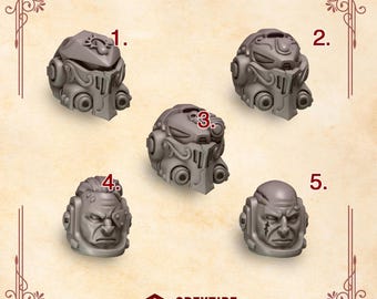 Cabezas Termi de Crimson Lord 16K / 24K UHD de Greytide Studios Conversion Bits / Heralds / Space Knights / Grimdark Tabletop Wargaming