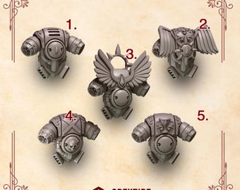 Crimson Lord Backpacks (Set of 5) 16K | 24K UHD by Greytide Studios Conversion Bits |  Heralds | Space Knights | Grimdark Tabletop Wargaming