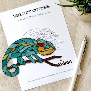 Colorful Chameleon Suncatcher Stained Glass Pattern (PDF)