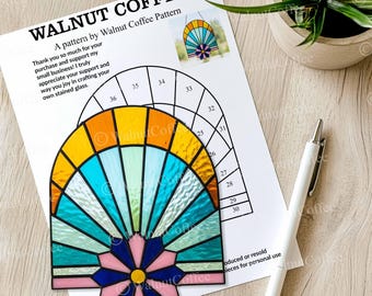 Colorful Alien Stained Glass Pattern, Martian Window Hanging, Sci-Fi Home Decor, Space Themed Glass Art, Psychedelic Alien Gift