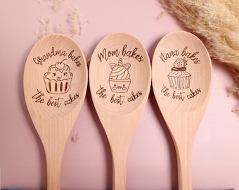 The Best Cakes - Customized Wood Spoon |  Christmas Gifts for Grandma | Personalized Mothers Day Gift | Housewarming Gift