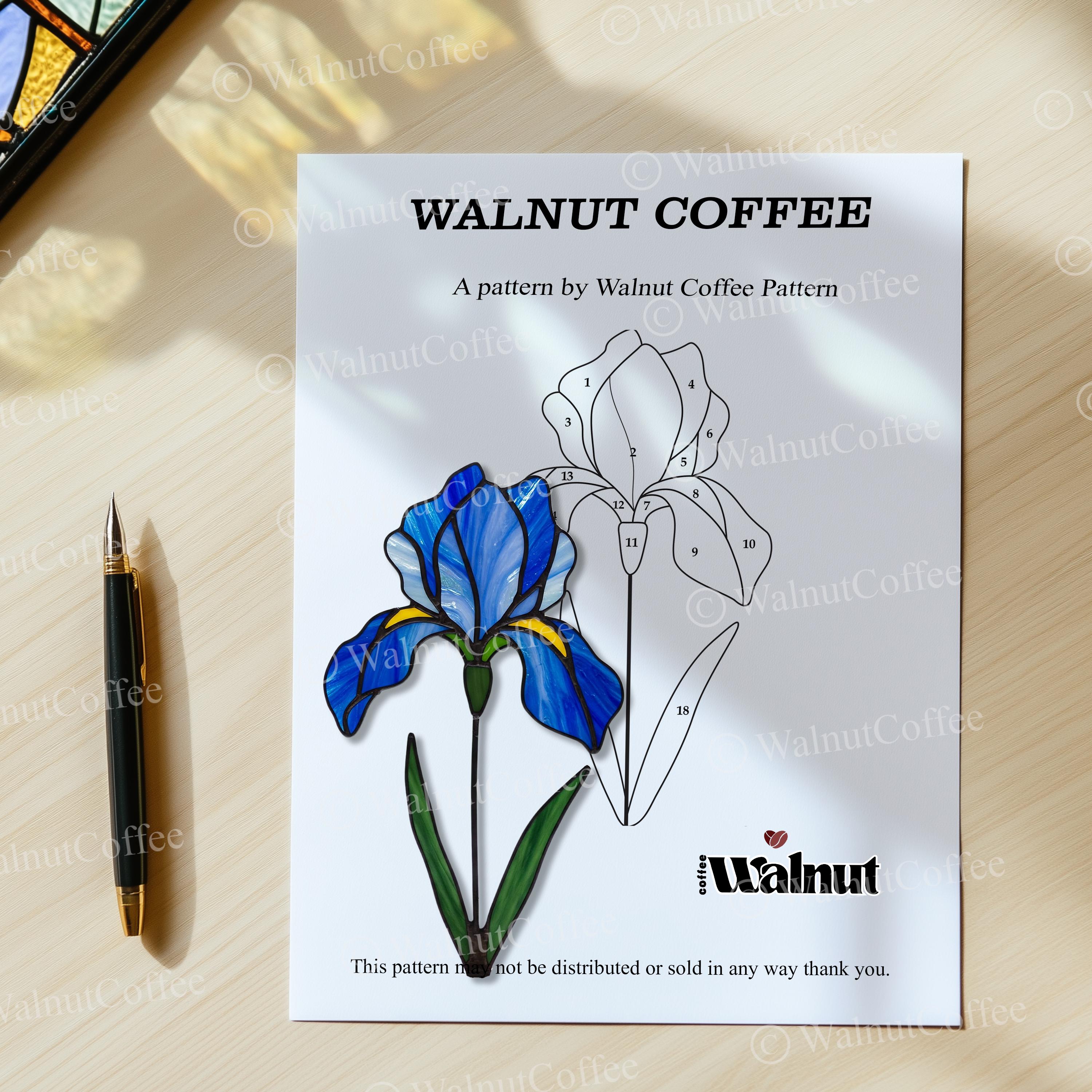 Blue Iris Stained Glass Pattern: DIY Home Decor (PDF) - Etsy