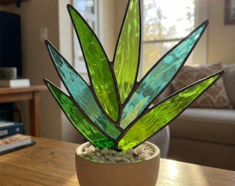 Handmade Stained Glass Succulent, Plant Lover Gift, Housewarming Gift