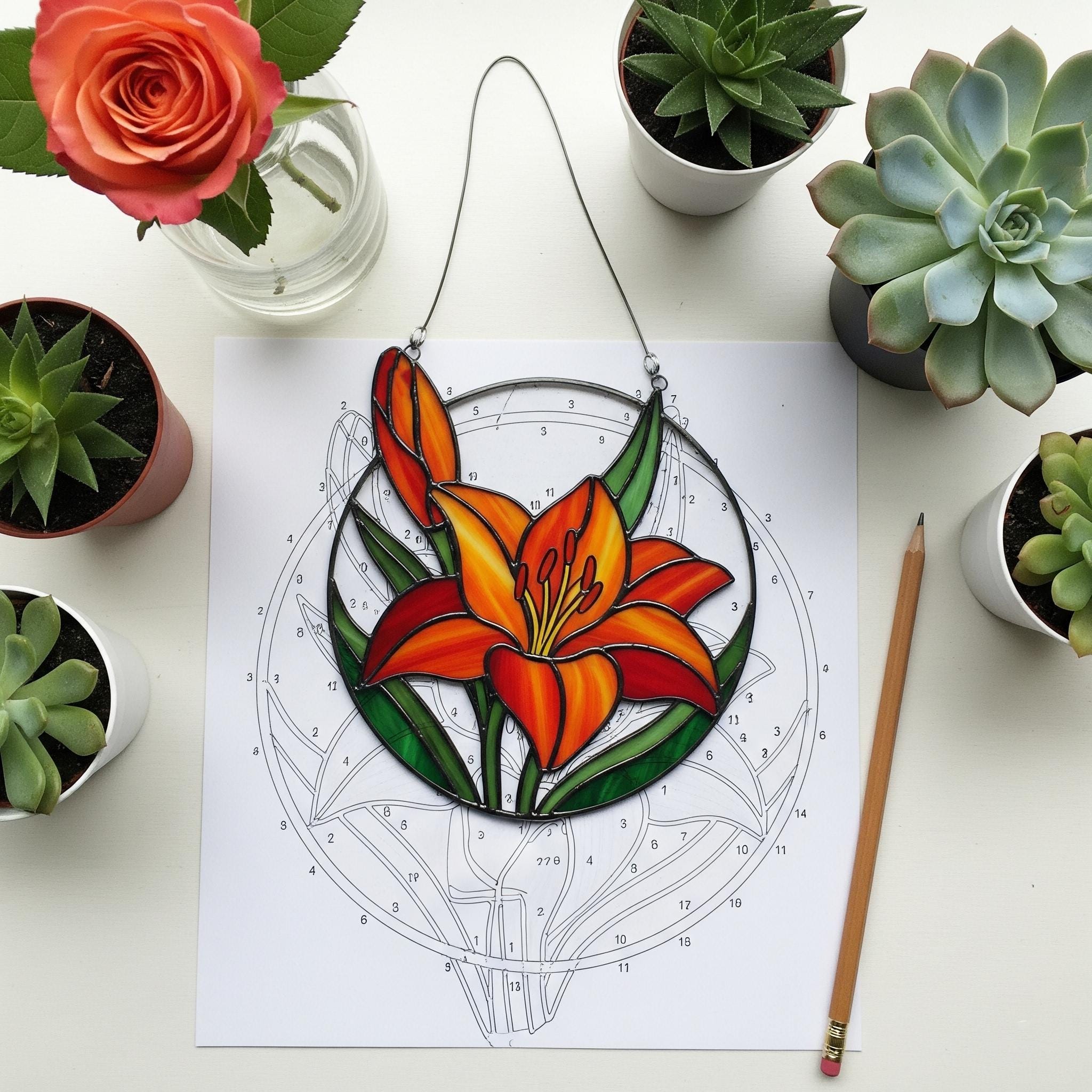 ステンドグラス 図面 tigerlily98様専用