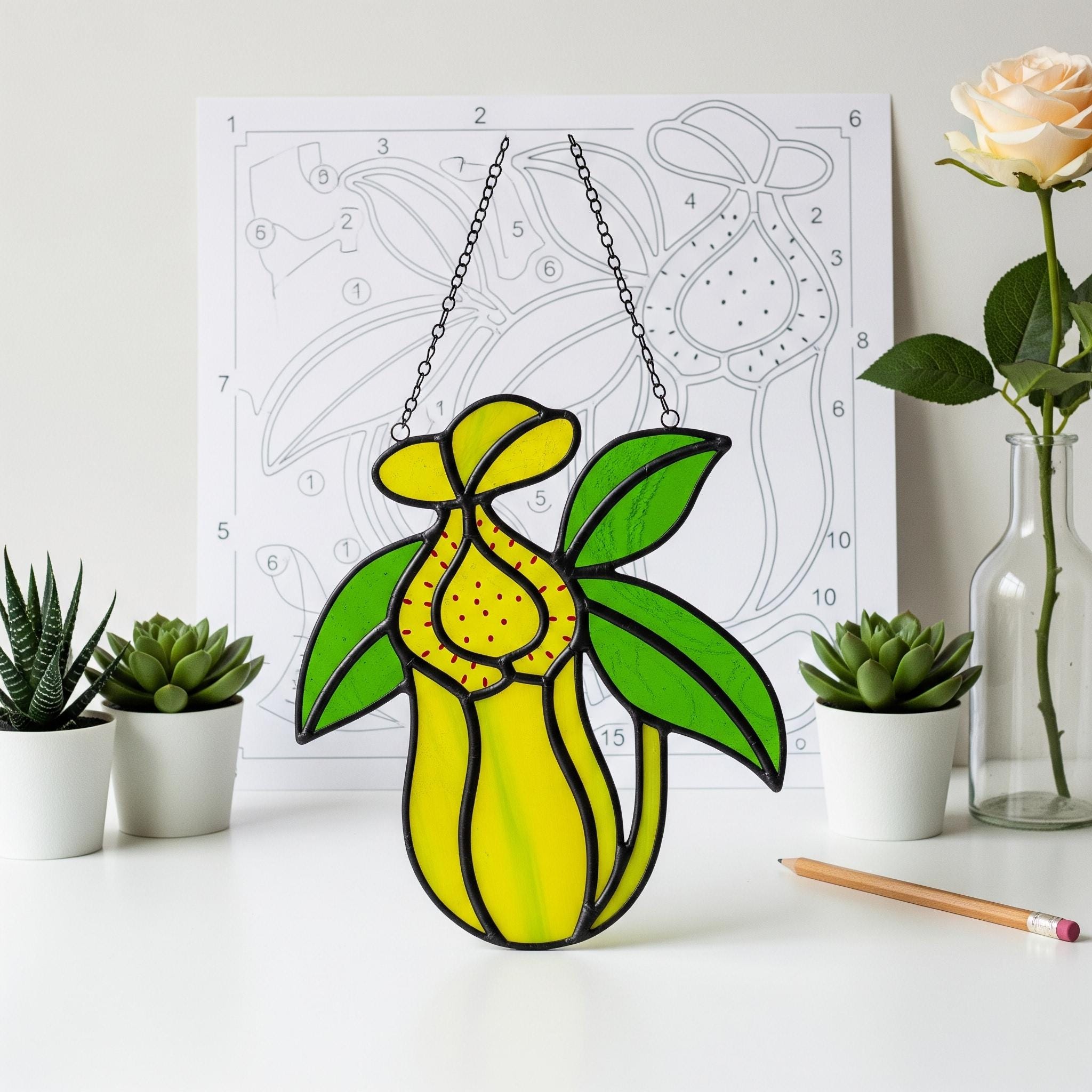 Carnivorous Plant Stained Glass, Carnivorous Suncatcher, Acrylic Window