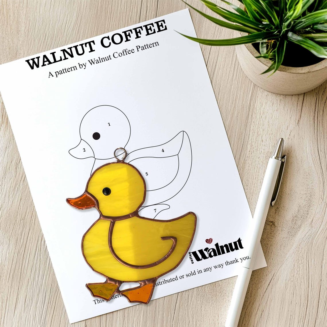 Cute Duck Stained Glass Pattern, DIY Festive PDF - Etsy