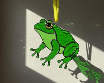 Frog Stained Glass Suncatcher, Amphibian Lover Gift (PDF Pattern)