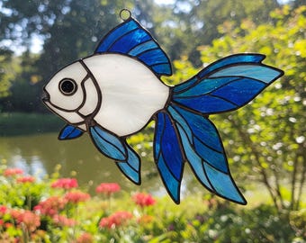Fish Stained Glass Pattern: DIY Suncatcher Home Decor (PDF)