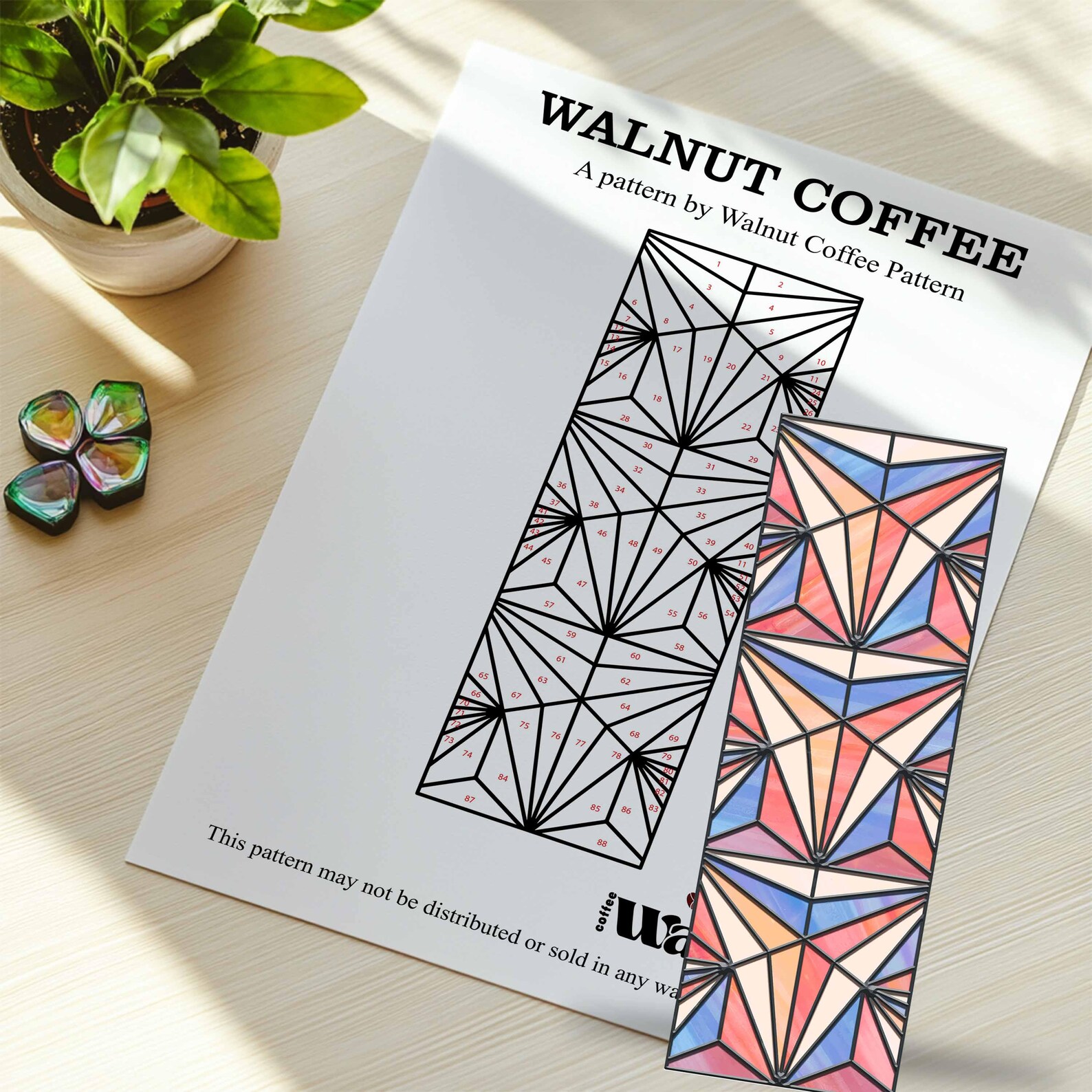 Stained Glass Cube Bookmark Coloring Page (digital Download) - Etsy