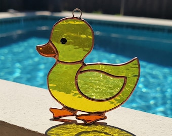 Cute Duck Stained Glass Pattern, DIY Festive PDF