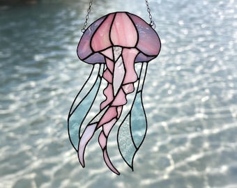 Jellyfish Stained Glass Pattern: Ocean Suncatcher DIY (PDF)