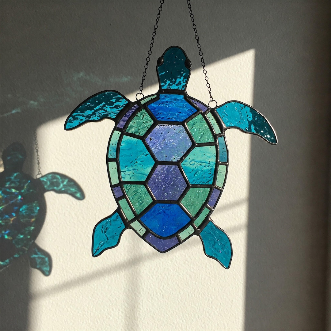 Sea Turtle Stained Glass Pattern: Marine Life Decor (PDF) - Etsy