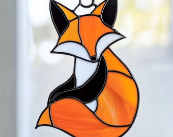 Fox Stained Glass Pattern, Cute Suncatcher DIY Home Decor (PDF)