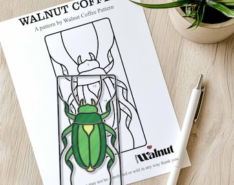 Patrón de atrapasol de vitral con forma de escarabajo (PDF)