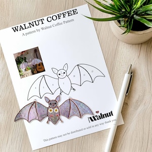 Bat Stained Glass Pattern: Halloween Suncatcher DIY (PDF)