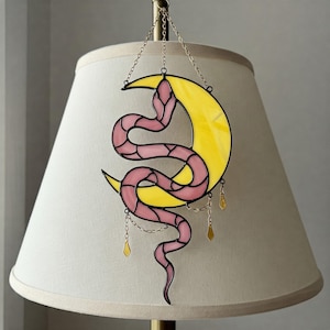 Snake and Moon Stained Glass Pattern: DIY Festive Decor (PDF)