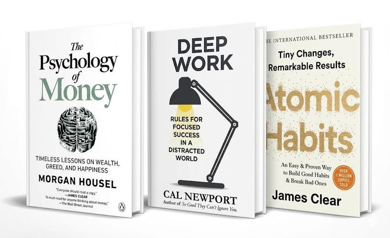 Atomic Habits, Deep Work, Psychology of Money Paperback Set (self ...