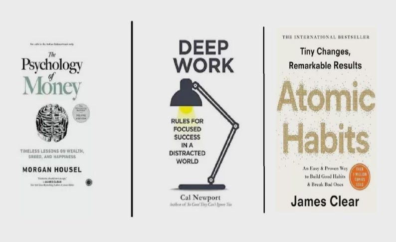 Atomic Habits, Deep Work, Psychology of Money Paperback Set (self ...