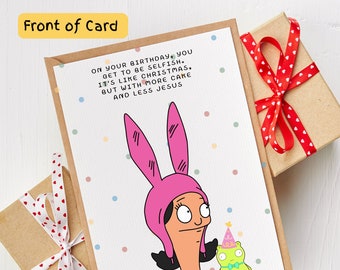 Louise Belcher Birthday Card: Bob's Burgers Handmade Greeting Card