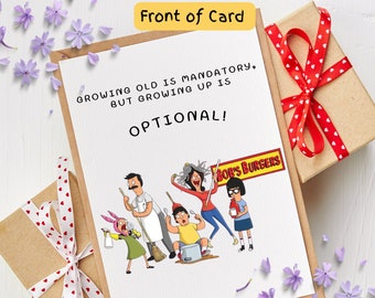 Bob's Burgers Birthday Card: Personalized Handmade Cartoon