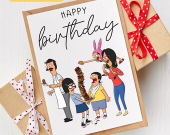 Bob's Burgers Birthday Card: Belcher Family, Handmade, Personalized