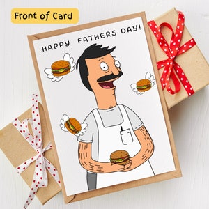 Bob's Burgers Card |Personalised Handmade Fathers Day Card |Custom Fathers' Day Bobs Burgers Cartoon Show