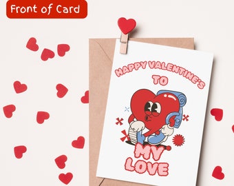 Vintage Heart Valentine's Card |Charming, Romantic, Retro Valentine Card |Graphic card