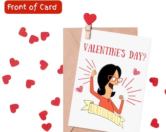 Bob's Burgers Card |Personalised Handmade Bob Linda Tina Teddy Gene Louise Valentine's Day Card |Custom Bob Burgers Cartoon Show |V-day Card