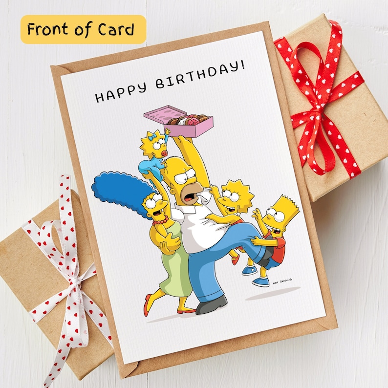 Time Card Simpsons The Simpsons Card |personalised Simpsons Homer Marge Birthday Card ...
