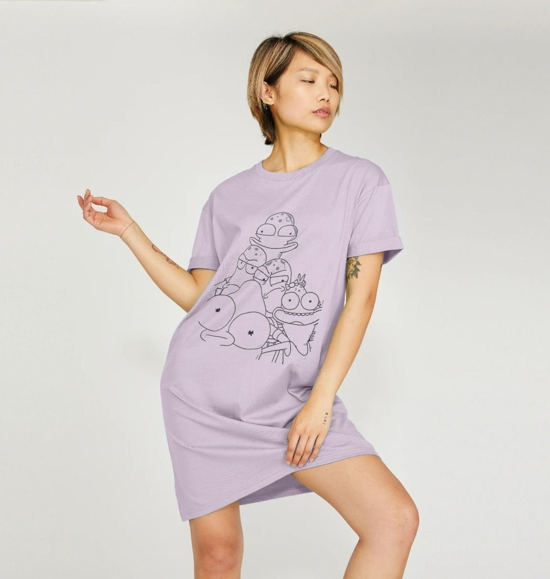 Purple tee shirt dress hot sale