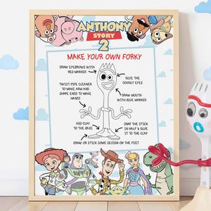 Fabriquez votre propre enseigne Toy Story Forky, enseigne Toy Story Forky, étiquettes de signe Toy Story Forky, Toy Story Forky, fichier numérique uniquement 0009