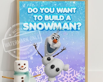 アナと雪の女王 雪だるまを作りたいですか 黒板サイン オラフ - アナと