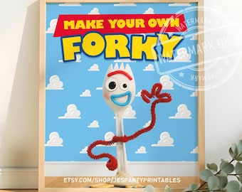 Toy Story make your own forky sign, Toy Story Forky sign, Toy Story Forky sign Labels, Toy Story Forky, DIGITAL FILE ONLY 0016
