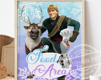 Frozen Party Food Station Sign, Printable Decor (Instant Download) 0013