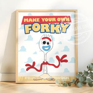 Toy Story make your own forky sign, Toy Story Forky sign, Toy Story Forky sign Labels, Toy Story Forky, DIGITAL FILE ONLY 0009